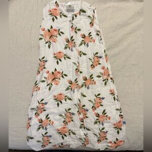 Little Unicorn Watercolor Roses Muslin Zip Up Sleep Sack